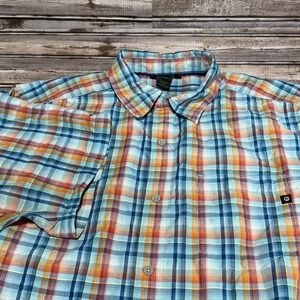 Marmot Plaid Short Sleeve Button Up Shirt Men's Size Large